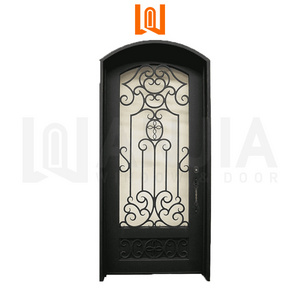 WANJIA factory direct supply custom simple iron single door design security iron doors