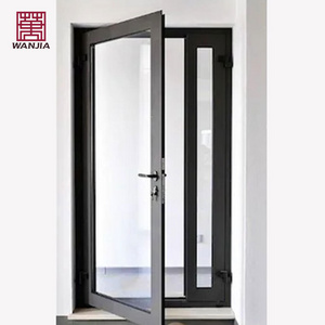 WANJIA Customized Replacement Single Front Casement Door Aluminum French Design Glass Swing Doors