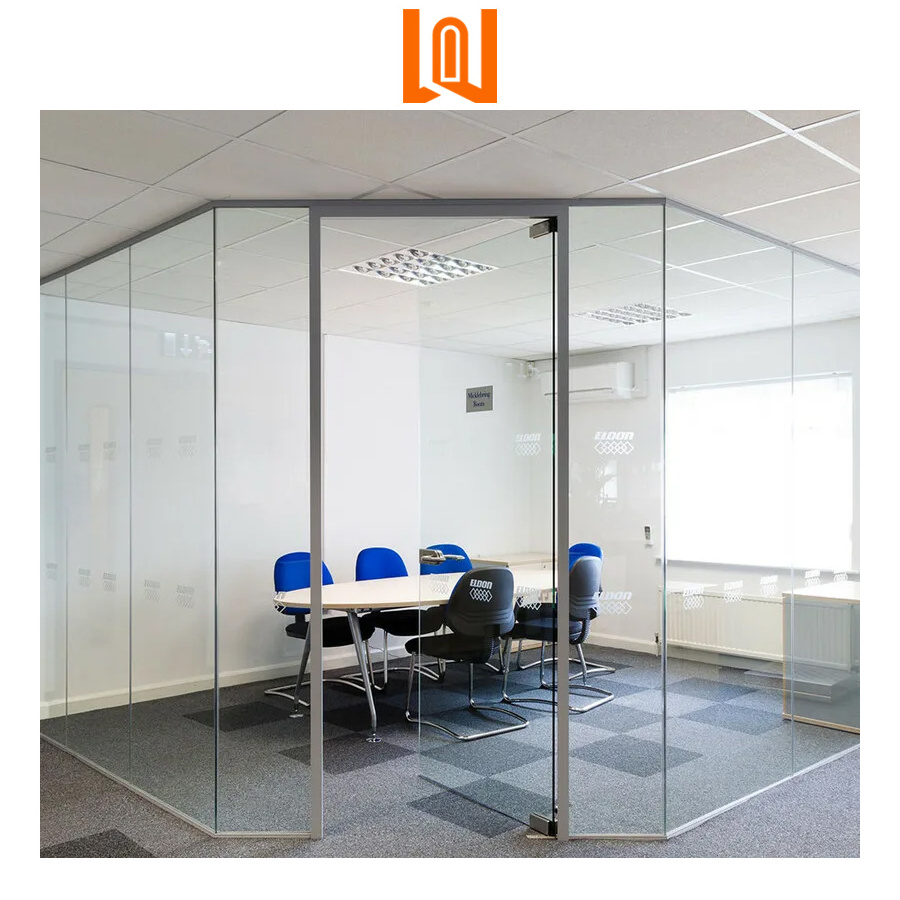 WANJIA Manufacturer Custom Modern Frameless Glass Casement Door Office Frameless Door