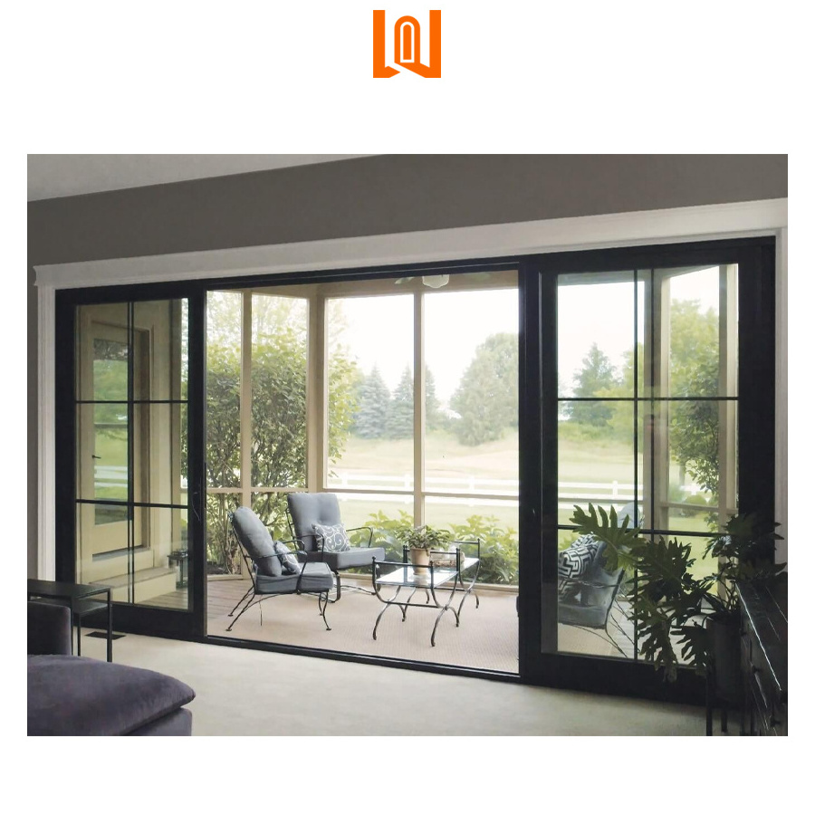 WANJIA Aluminum Double Glass Silding Door Customized Luxury Modern Exterior Lift And Slide Doors