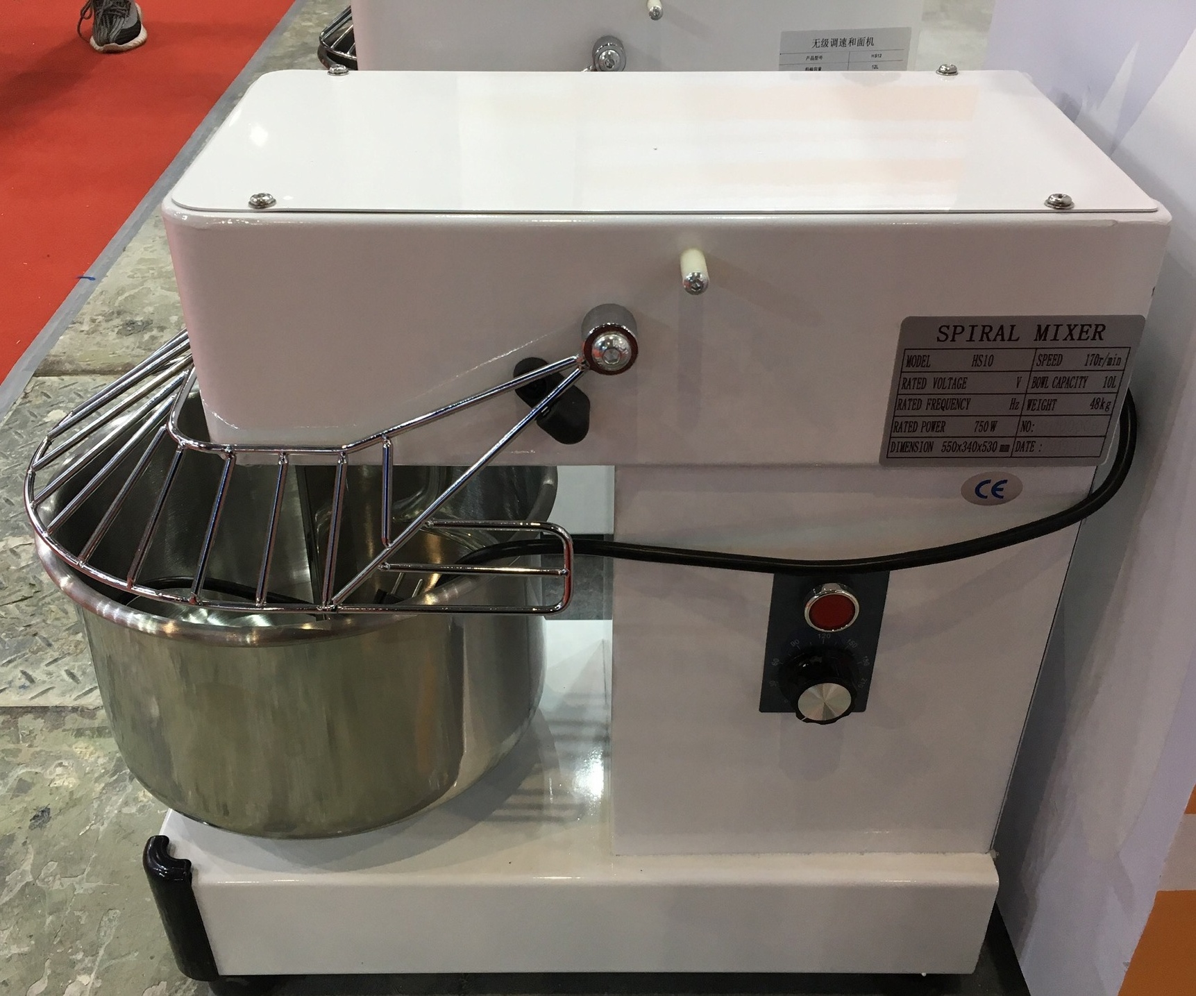 4kg Variable Frequency Speed 10 Liters Spiral Mixer Machine Spiral flour Mixer Dough Mixer Dough Kneading Machine for Bakery