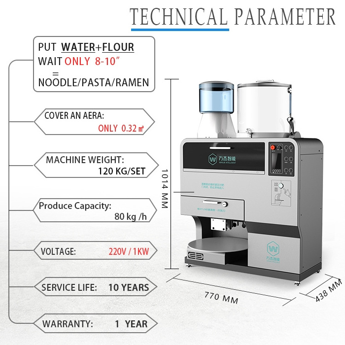 Wanjie Automatic Intelligent Ramen Fresh Noodle Making Machine for Kitchen