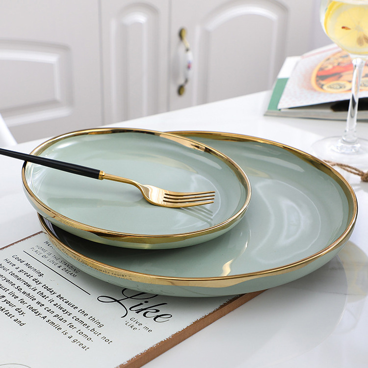 ChaoZhou Factory directly offer modern green pakistan porcelain luxury dinnerware set