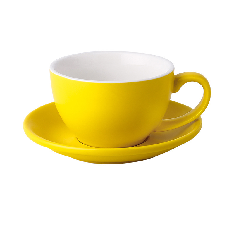 Hot Selling Modern Matte Color  350ml Mug 200ml 300ml Latte Cup and Saucer Coffee Mug Ceramic 80ml Espresso Cup