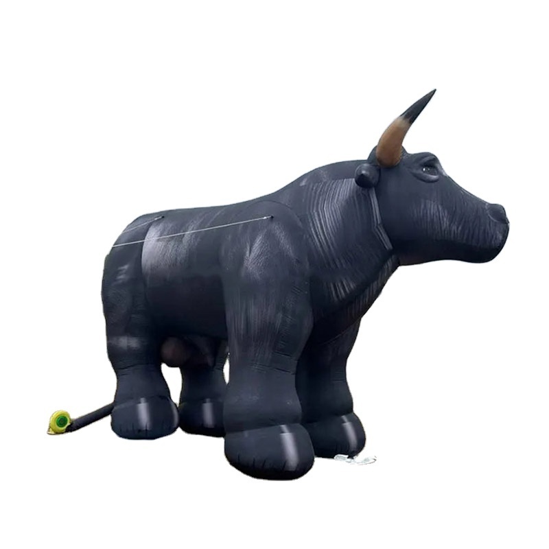 Custom large farm advertising inflatable cow zoo advertising gas model big black cow