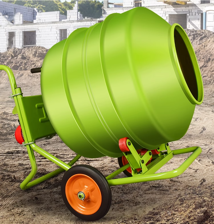 Small concrete cement drum mixer feed mixer is used for home building construction site