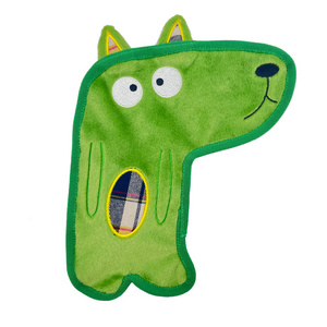 Factory manufacturer Dinosaur plush Frisbeeing squeaky no stuffing pet toys containing sound paper pet toys