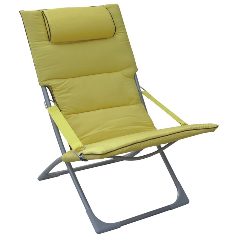 Outdoor  portable sponge padded folding sun lounge chair beach sling chairs