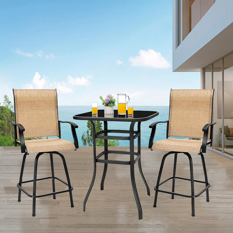 Outdoor And Indoor Furniture Set  High Dining Chairs with Seat Cushion