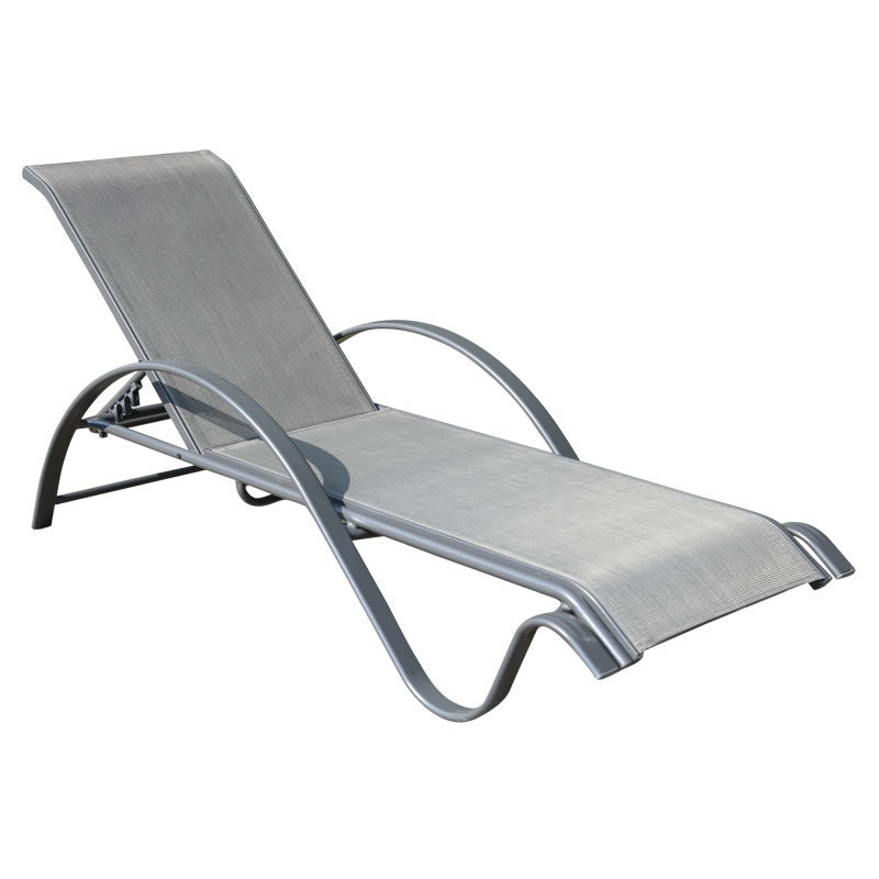 Outdoor aluminium pool side lounge chair beach sun lounger chair patio chaise lounge