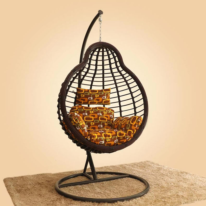 Factory price outdoor patio swings wicker single hanging egg chair rattan swing chair with stand