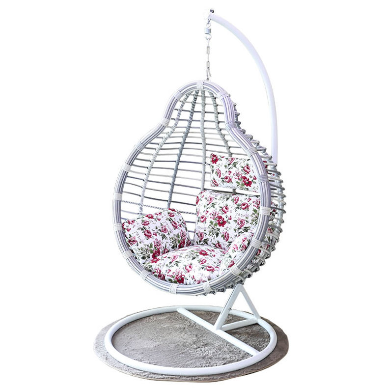 Factory price outdoor patio swings wicker single hanging egg chair rattan swing chair with stand