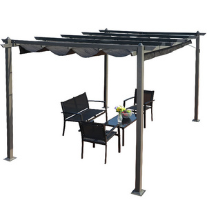 Aluminum Outdoor Retractable Canopy Grape Trellis Pergola Canopy Pool Garden Patio Gazebo