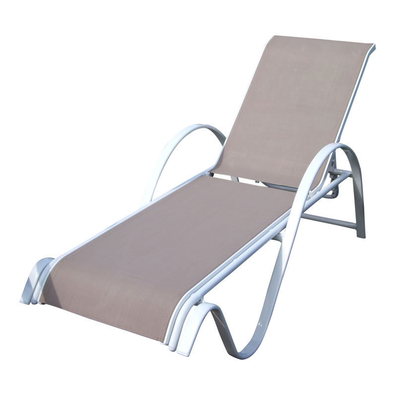 Outdoor Aluminum Chaise Lounge Chair Adjustable Sun Lounger Waterproof Recliner Lounge Outdoor Beach Sunbathing