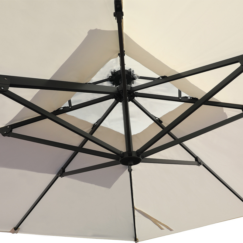 Outdoor Aluminum Offset Patio Umbrella Market Hanging Umbrellas 10 ft Cantilever Umbrella with 360 Degree Rotation