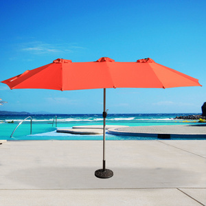 15ft Outdoor Waterproof Extra Large Double-sided Market Umbrella Rectangular Patio Umbrellas with Crank