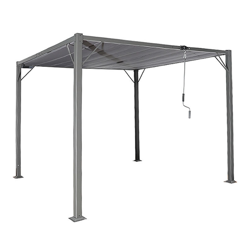 Outdoor Retractable Pergolas Patio Gazebo Freestanding Aluminum Shade Canopy Grape Trellis with Sun Shade