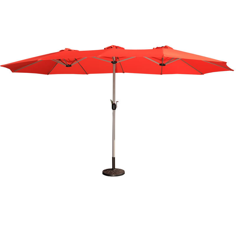 15FT Double-Sided Metal Table Patio Umbrella Garden Swimming Pool Beach Large Umbrellas