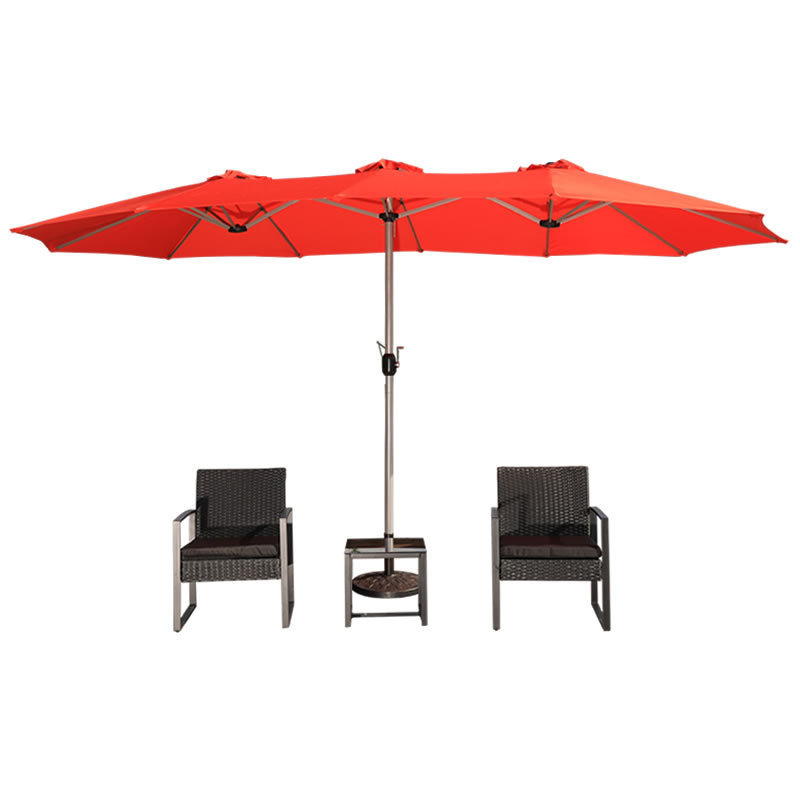 15FT Double-Sided Metal Table Patio Umbrella Garden Swimming Pool Beach Large Umbrellas