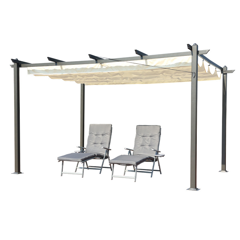 Patio furniture 3x4m square adjustable pergola outdoor high quality retractable gazebos for sunshade