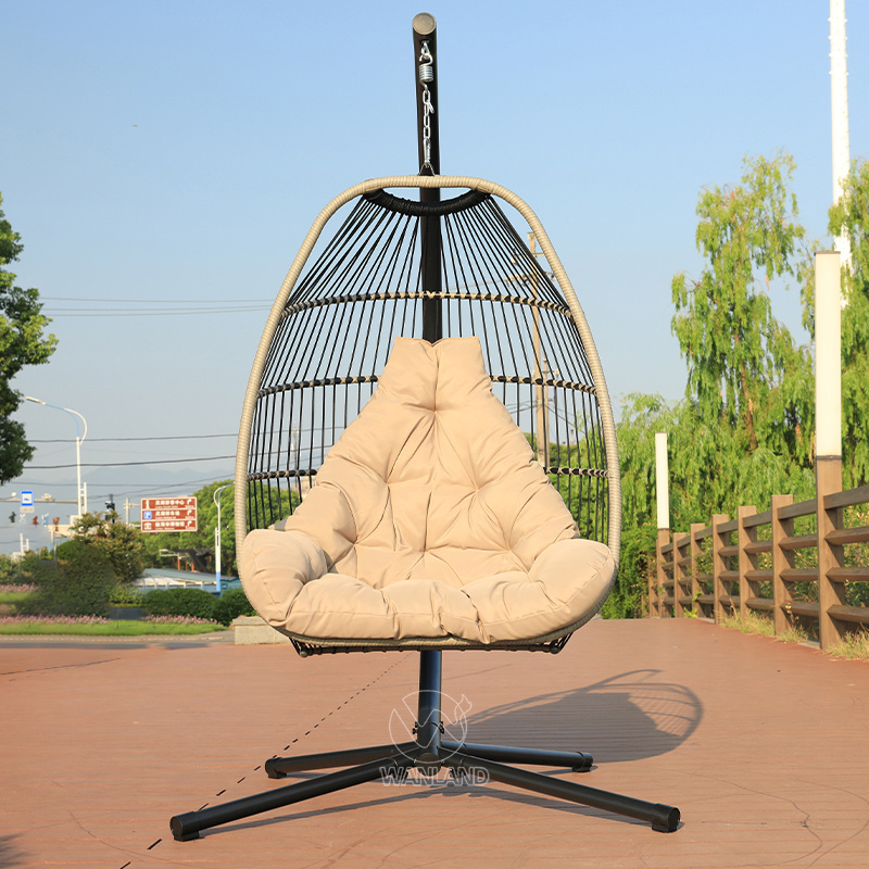 Hot sales bird nest durable swing chairs foldable hammock rattan hanging chair 2 seats outdoor hanging swing chair