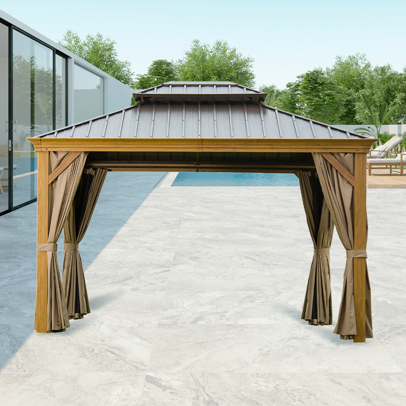 Wholesale waterproof aluminum pergola high quality gazebos with sidewalls patio shade metal canopy gazebo