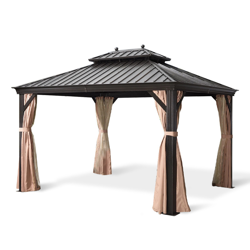 Manufacturer of custom garden courtyard backyard furniture outdoor aluminum luxury pavilion gazebo