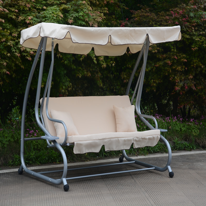 Outdoor Furniture Metal Frame 3 Seater Outdoor Swing Chair Patio Swings Hanging Chairs