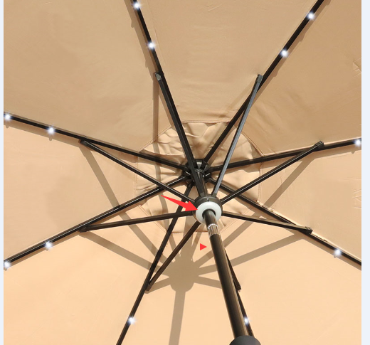 Outdoor LED lights Umbrellas  Patio  Umbrella with  Push Button Tilt and Crank