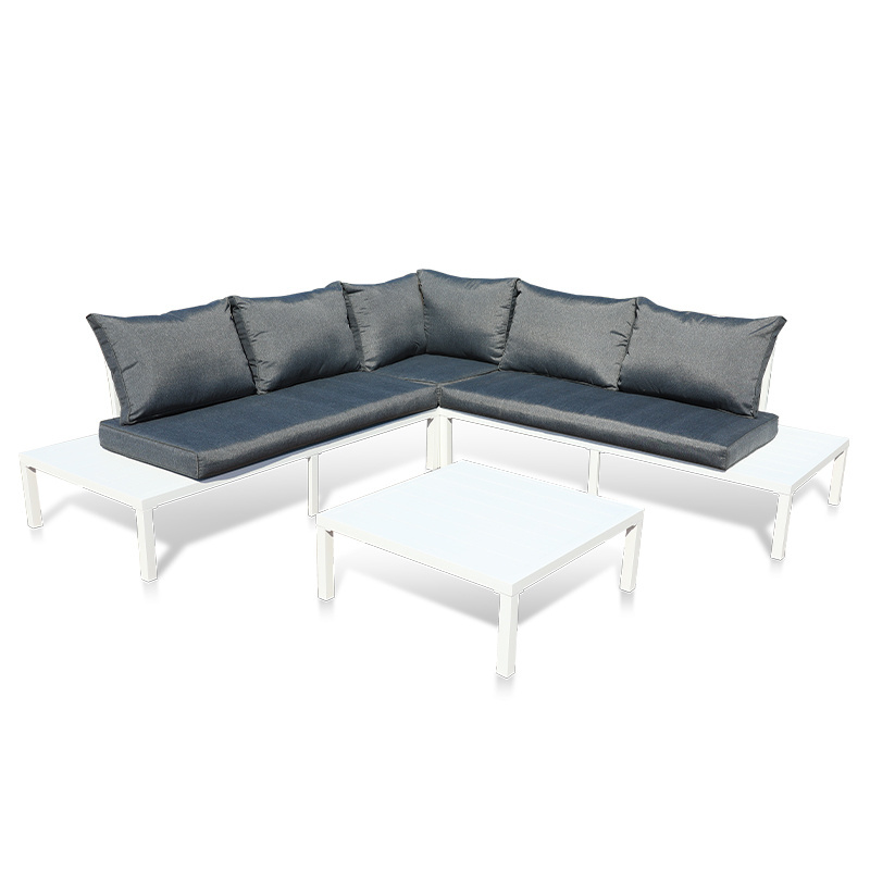 Aluminum Frame Outdoor Furniture Sofa Set  5-seat Sectional with Table Waterproof Sofa Set villa leisure