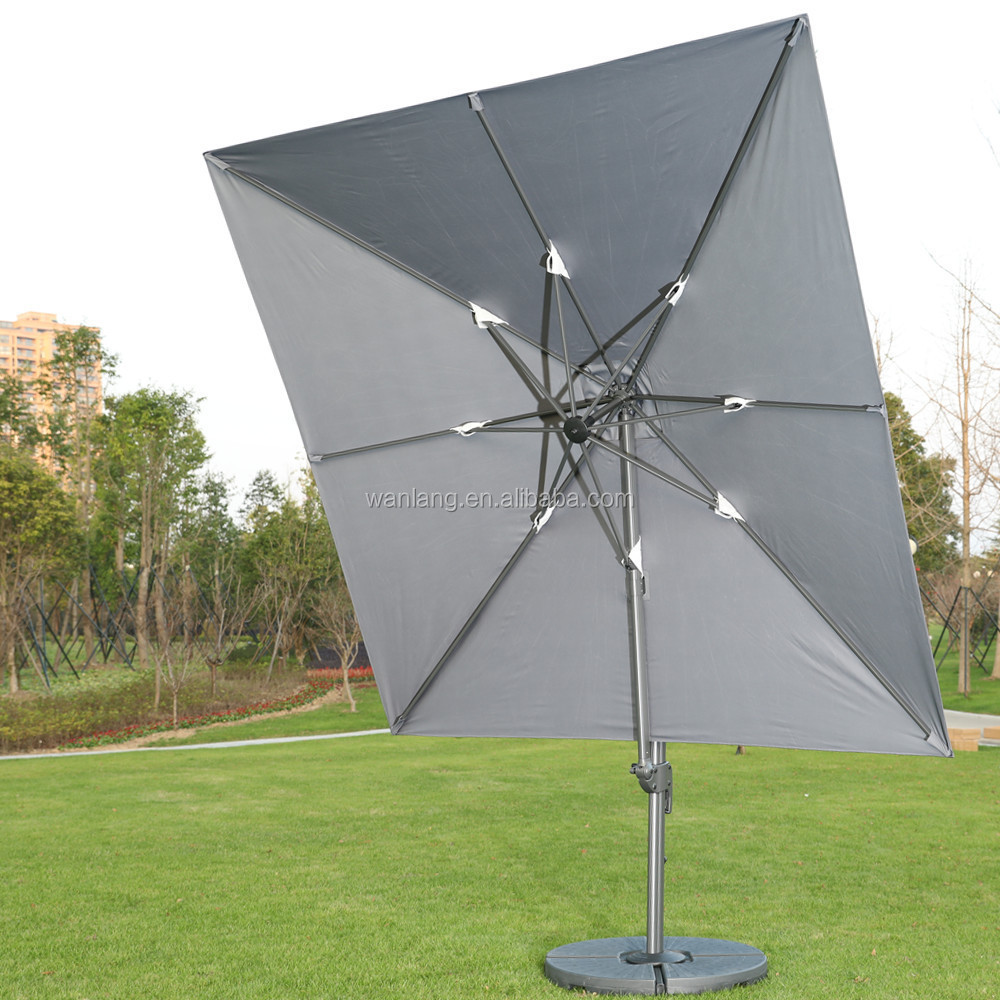 Outdoor Patio Garden Big Square Roman Umbrella 3*3M Sun Umbrella Pool Side Aluminum Durable Umbrellas with Hand Crank