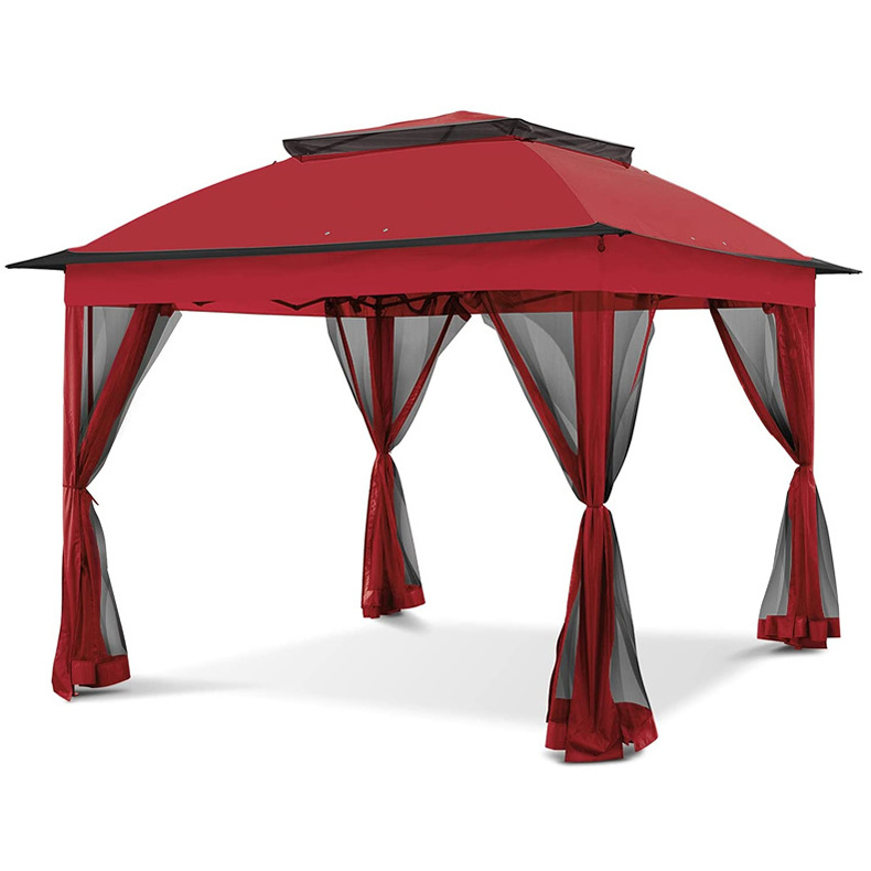 Convenient Garden Gazebo Outdoor Hight Adjustable Pavilion Easy To Pop Up Aluminum Gazebo with Mosquito Netting