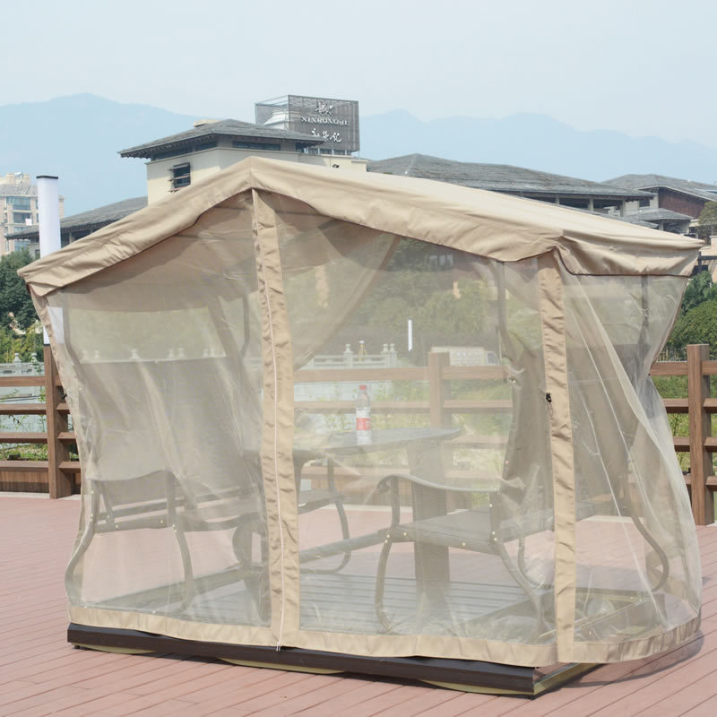 Excellent Quality Multifunction Swings Outdoor Gazebo Rocking Swing Chair and Table 4 Person with Canopy and Netting