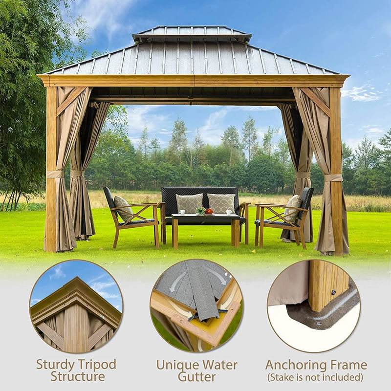 Outdoor patio gazebos prefabricated gazebo waterproof metal pergola pavilions patio garden party gazebo