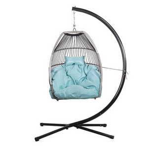 Modern outdoor indoor furniture rattan egg hanging swing chair patio swings