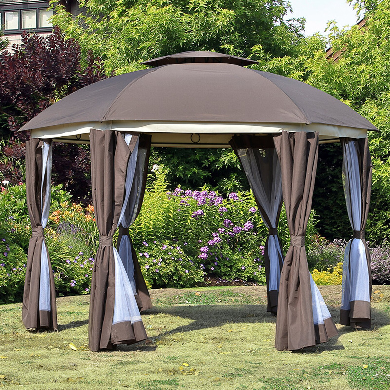 10x10 ft Weather Resistant Steel Waterproof Canopy Pop Up Tent Outdoor Patio Art Garden Gazebo with  Mosquito Net