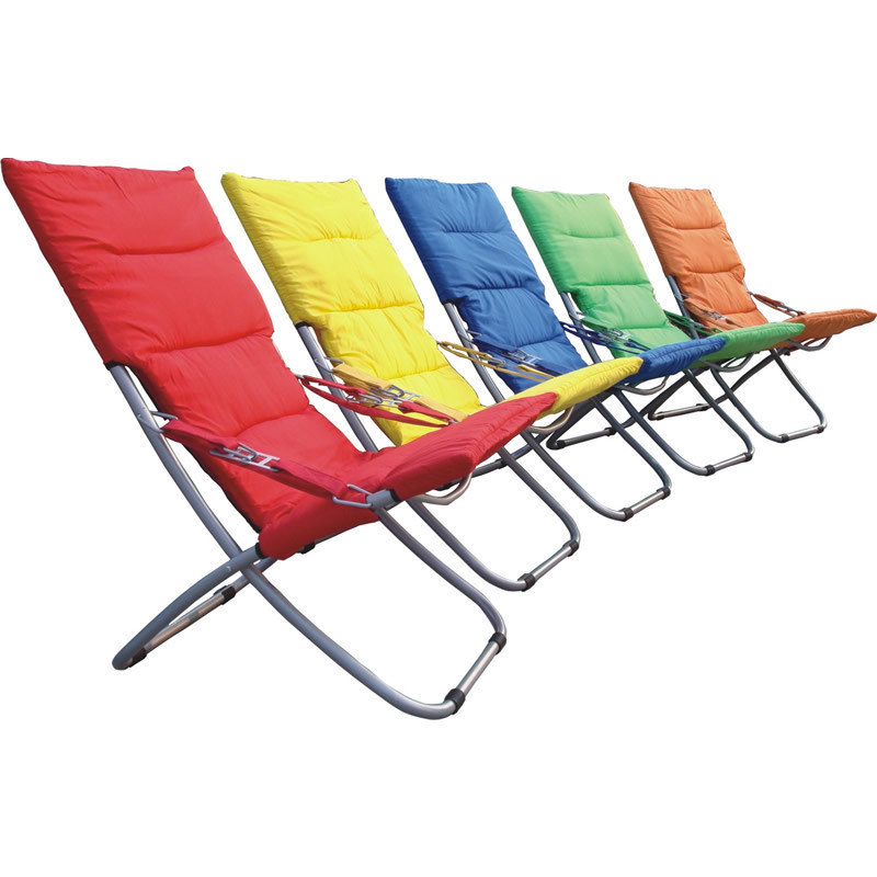 Outdoor  portable sponge padded folding sun lounge chair beach sling chairs