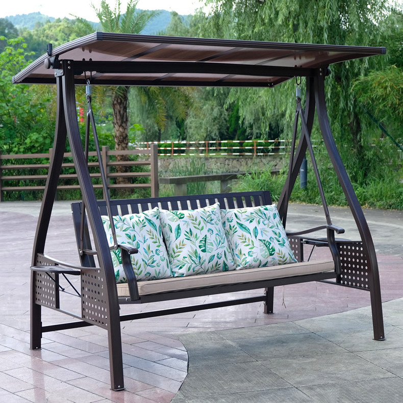 3 Seat Outdoor Hanging Egg Swing Chair Garden Rattan Luxury Swings Patio Swings Hanging Chair