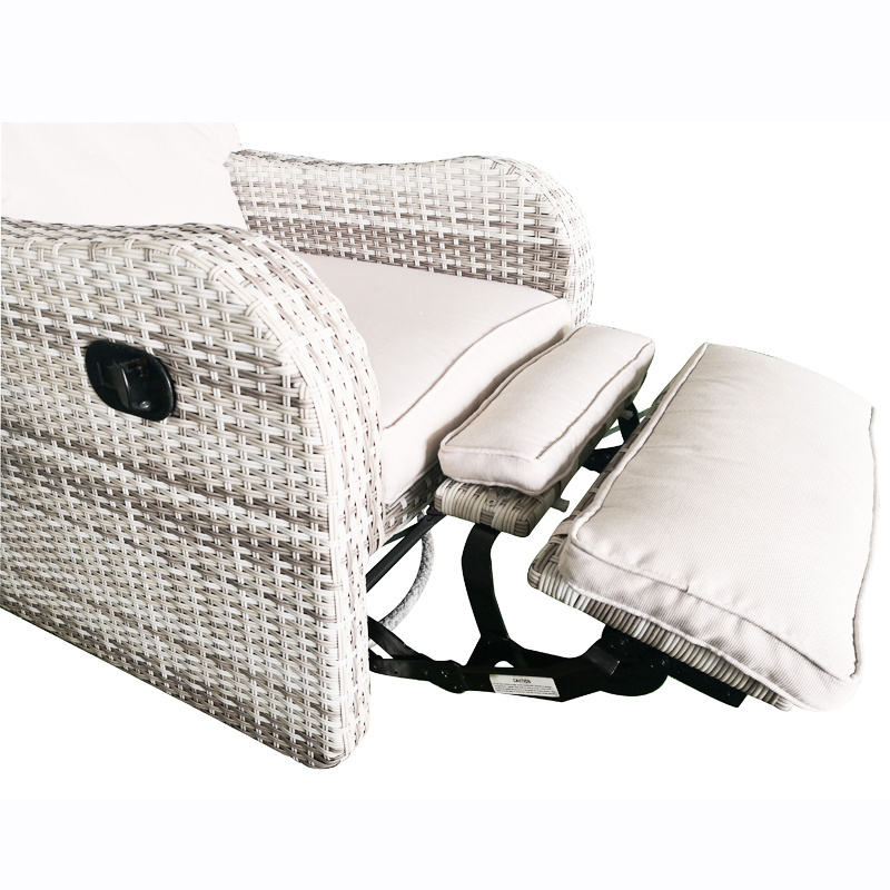 Deluxe high back outdoor garden wicker rattan swivel chair with reclining function