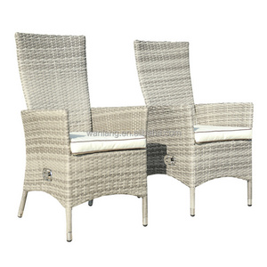 Outdoor indoor leisure high back aluminum frame rattan armchair with high quality