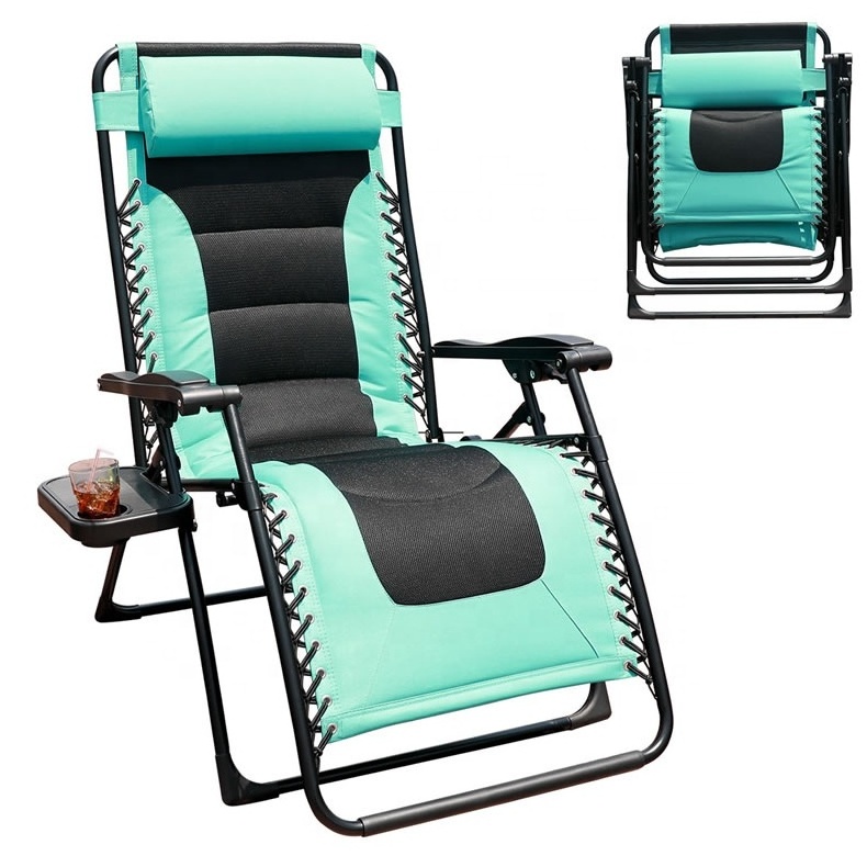 Outdoor furniture folding zero gravity cheap simple metal garden sun loungers luxury modern recliner chair