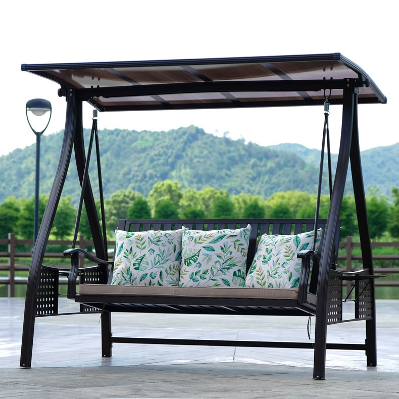 3 Seat Outdoor Hanging Egg Swing Chair Garden Rattan Luxury Swings Patio Swings Hanging Chair