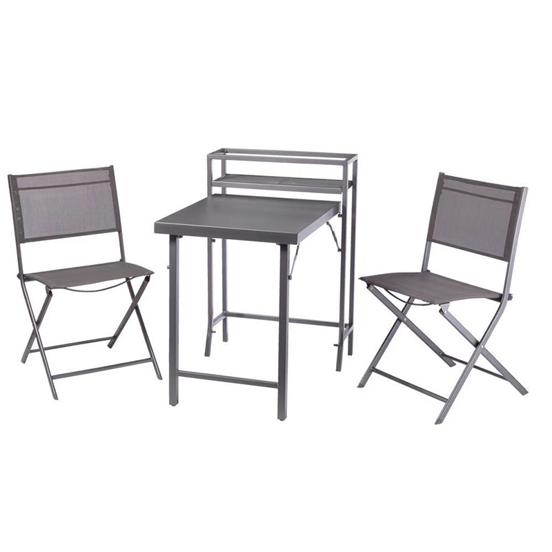 Carbon Black Bistro Set Outdoor Furniture Table Set For Coffee shop Bar Garden