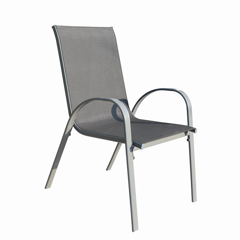 Well-designed Metal Bistro Chair Knock Down Dining Chairs Stackable Outdoor Sling Reclining Chair for Patio Restaurant Trattoria