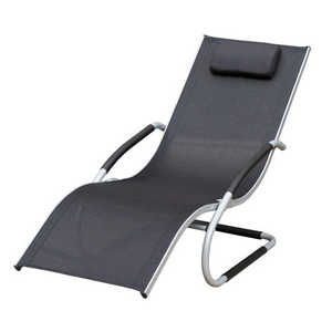 Outdoor Armrests Sunbathing Recliner Sun Lounger  Chair for Patio Garden Beach Backyard Pool Use