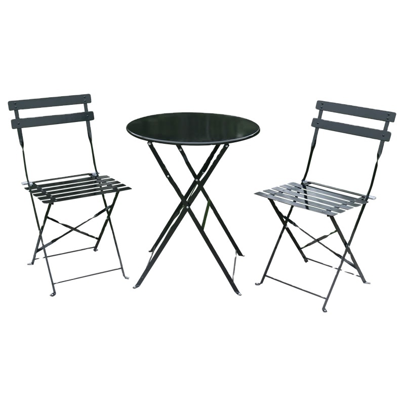 Wholesale colorful metal bistro set garden 3pcs folding table and chair set