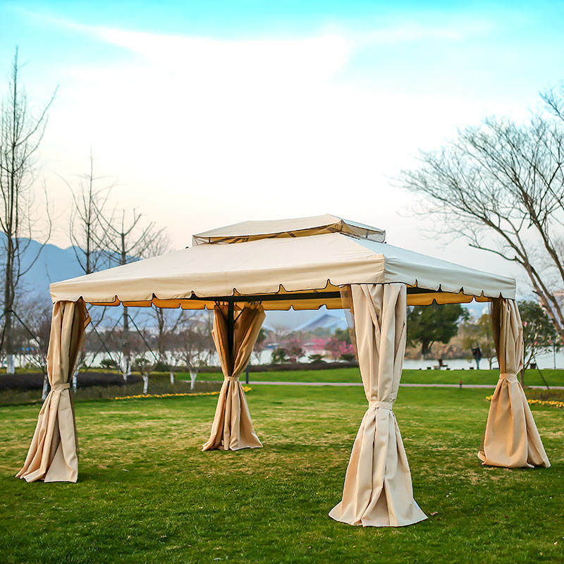 Modern Design 10 x 10 Big Size Outdoor Tent Pergola Aluminum Folding Gazebo with Net Walls for Family Reunions, Party,Wedding