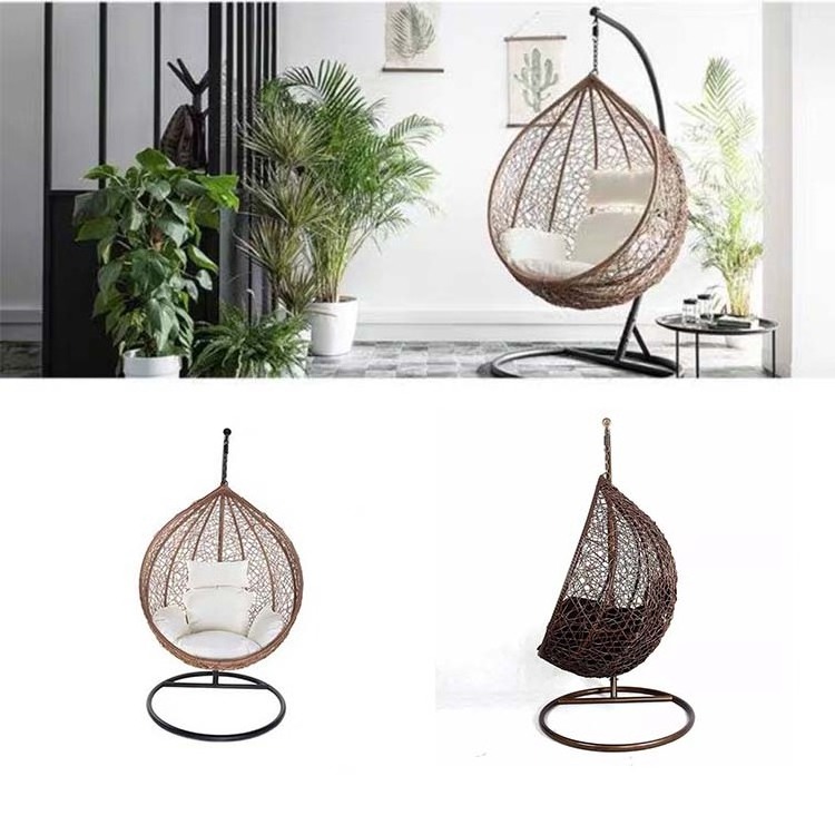 Outdoor Indoor leisure rattan swing hanging egg chair