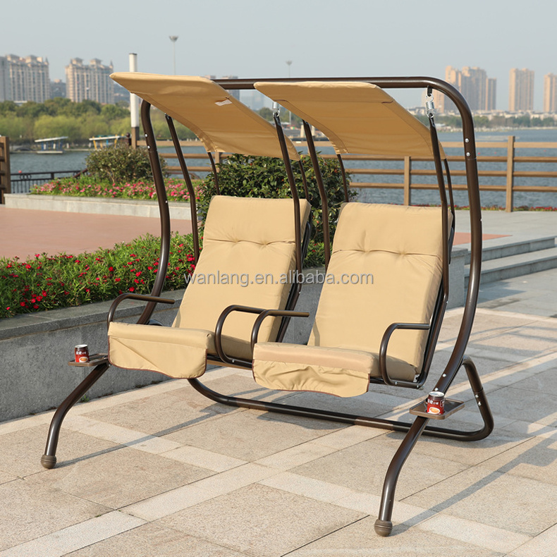 Leisure outdoor garden double seater swing chair