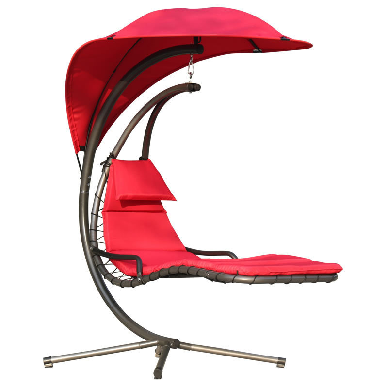 Hanging Chaise Lounger Chair Arc Stand Patio Adult Hammock Swing chair